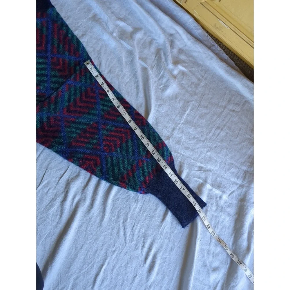Vtg Yves Saint Laurent‎ Kid Mohair Sweater Multicolor Pullover Mock Neck